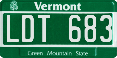 VT license plate LDT683