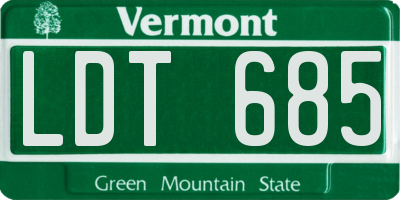VT license plate LDT685