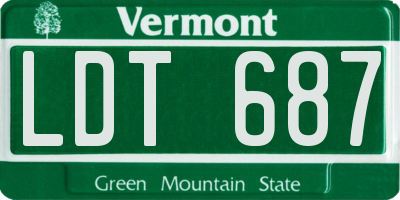 VT license plate LDT687