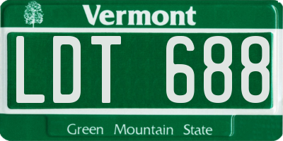 VT license plate LDT688