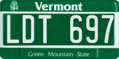 VT license plate LDT697