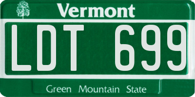 VT license plate LDT699