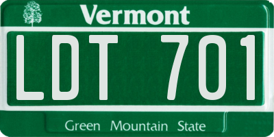 VT license plate LDT701