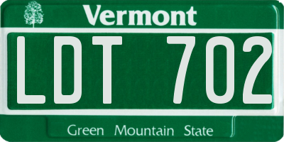 VT license plate LDT702