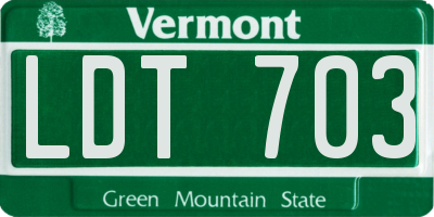 VT license plate LDT703
