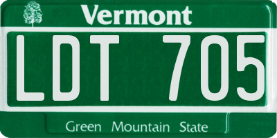 VT license plate LDT705