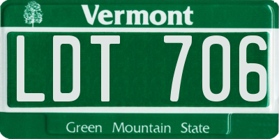 VT license plate LDT706
