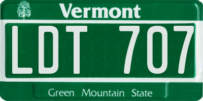VT license plate LDT707