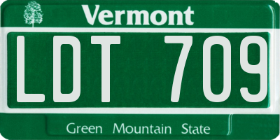 VT license plate LDT709