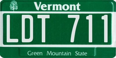 VT license plate LDT711