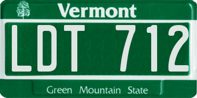 VT license plate LDT712