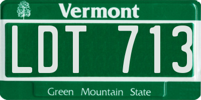 VT license plate LDT713