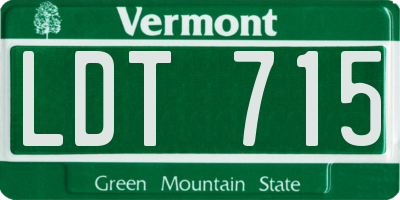 VT license plate LDT715
