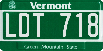 VT license plate LDT718