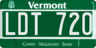 VT license plate LDT720