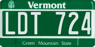 VT license plate LDT724