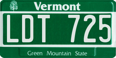 VT license plate LDT725