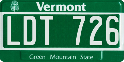VT license plate LDT726
