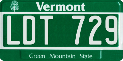 VT license plate LDT729