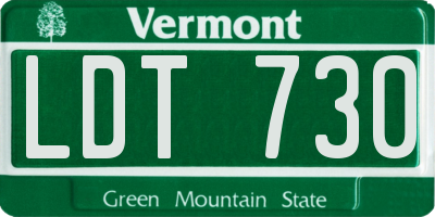 VT license plate LDT730