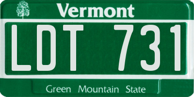 VT license plate LDT731