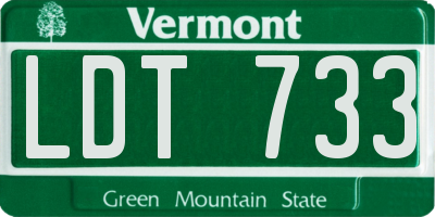 VT license plate LDT733