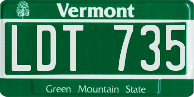 VT license plate LDT735