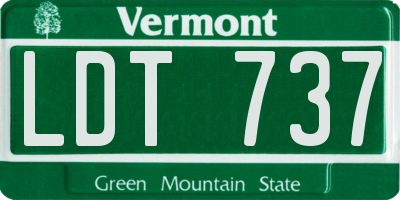 VT license plate LDT737