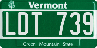 VT license plate LDT739