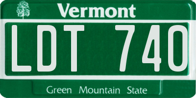 VT license plate LDT740