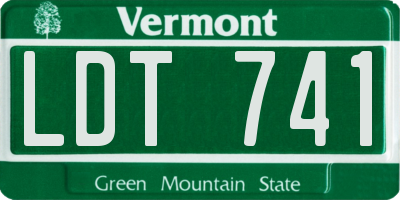 VT license plate LDT741