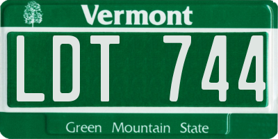 VT license plate LDT744