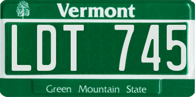 VT license plate LDT745