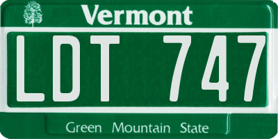 VT license plate LDT747