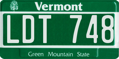VT license plate LDT748