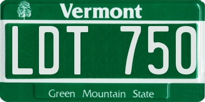 VT license plate LDT750