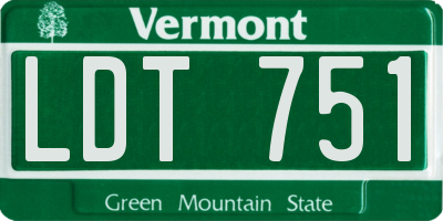VT license plate LDT751