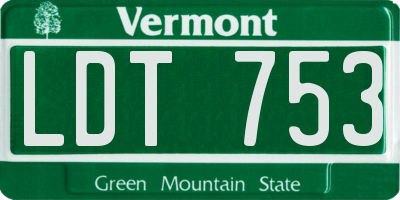 VT license plate LDT753