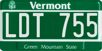 VT license plate LDT755