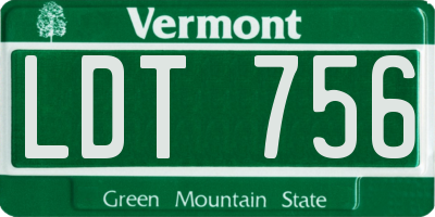 VT license plate LDT756