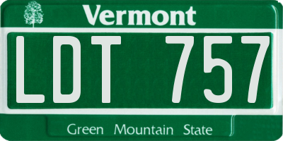 VT license plate LDT757
