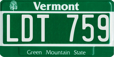 VT license plate LDT759