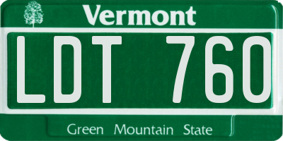 VT license plate LDT760