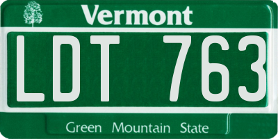 VT license plate LDT763