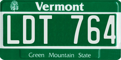 VT license plate LDT764