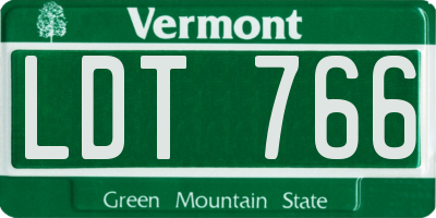 VT license plate LDT766