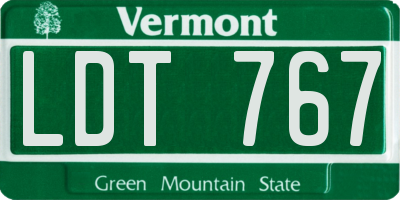 VT license plate LDT767