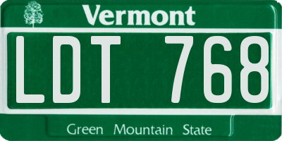VT license plate LDT768