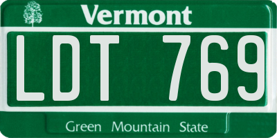 VT license plate LDT769