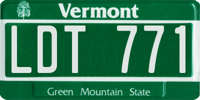 VT license plate LDT771